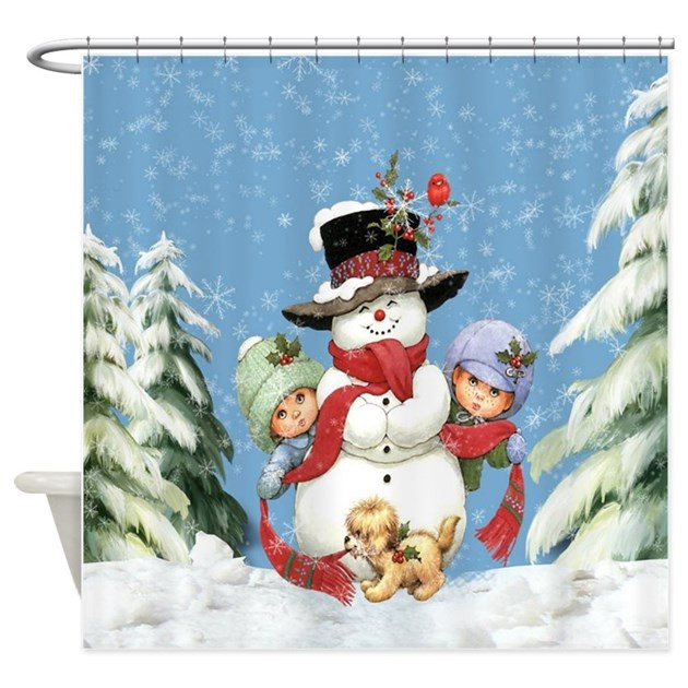 Snowman Kitchen Curtains
 Snowman Shower Curtain by simpleshopping