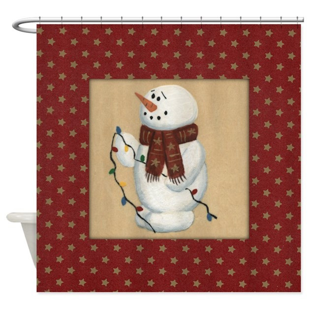 Snowman Kitchen Curtains
 Snowman With Lights Shower Curtain by mousefx