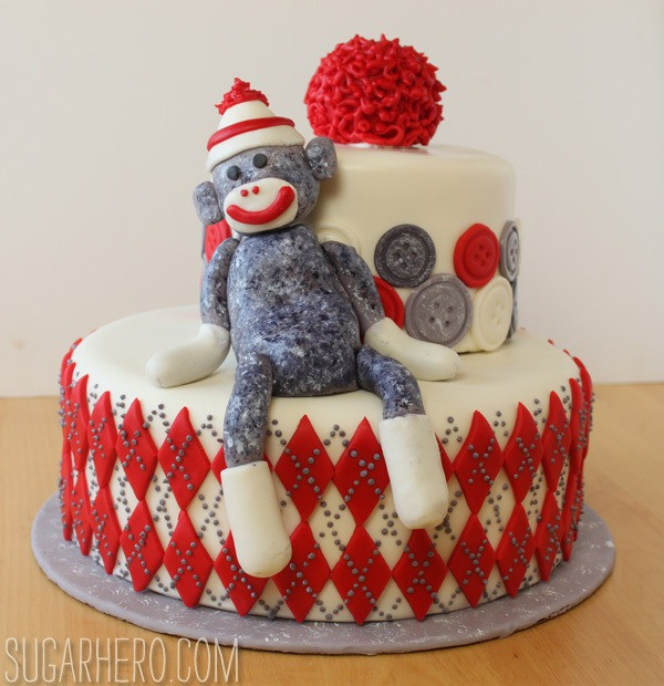 Sock Monkey Birthday Cake
 Sock Monkey Cake SugarHero