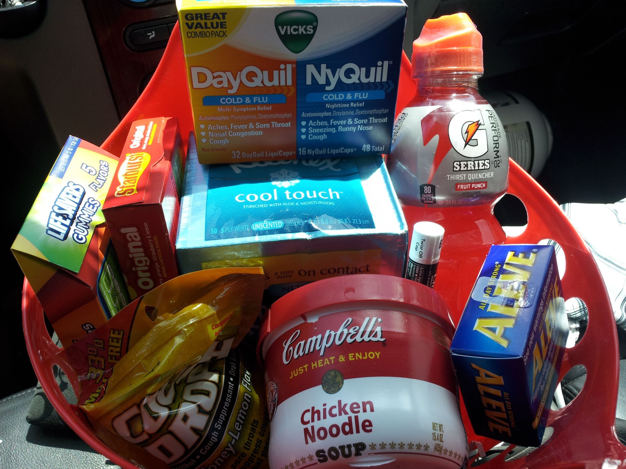 Soup Gift Basket Ideas
 a well basket for my sick love medicine candy drink