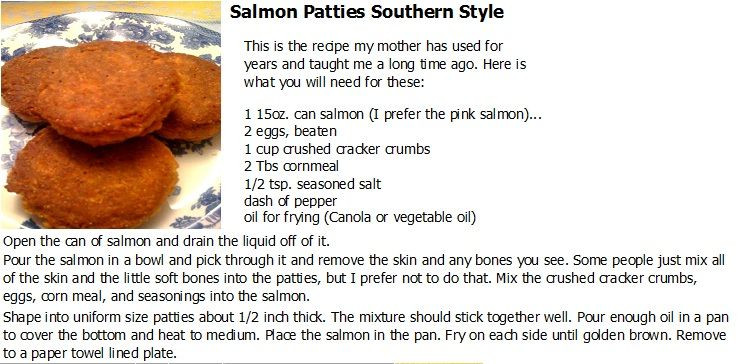 Southern Style Salmon Patties
 Southern Style Salmon Patties Recipes