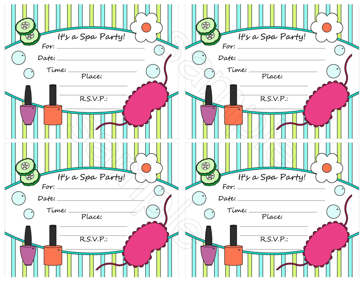 Spa Birthday Party Invitations
 Unavailable Listing on Etsy
