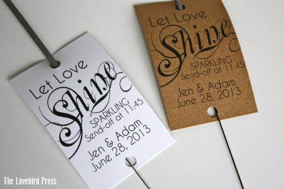 Sparklers Matches Wedding Favors
 Wedding Sparkler Tags Personalized Printable Wedding Favor