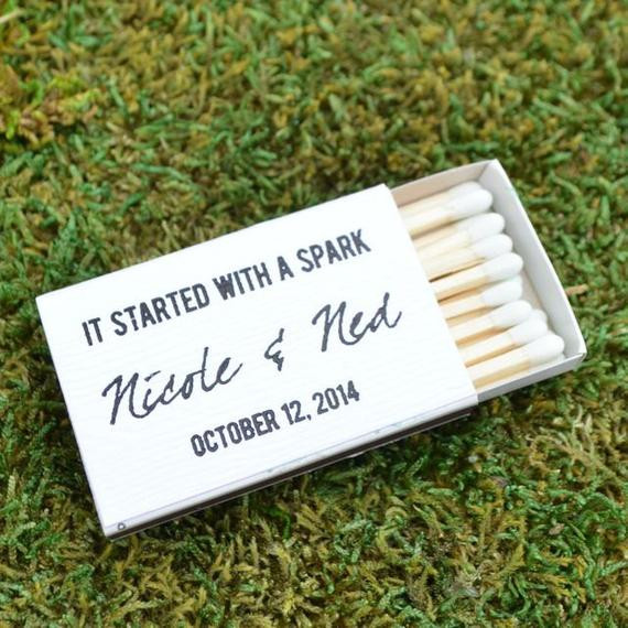 Sparklers Matches Wedding Favors
 Items similar to 50 "It Started with a Spark" Wedding