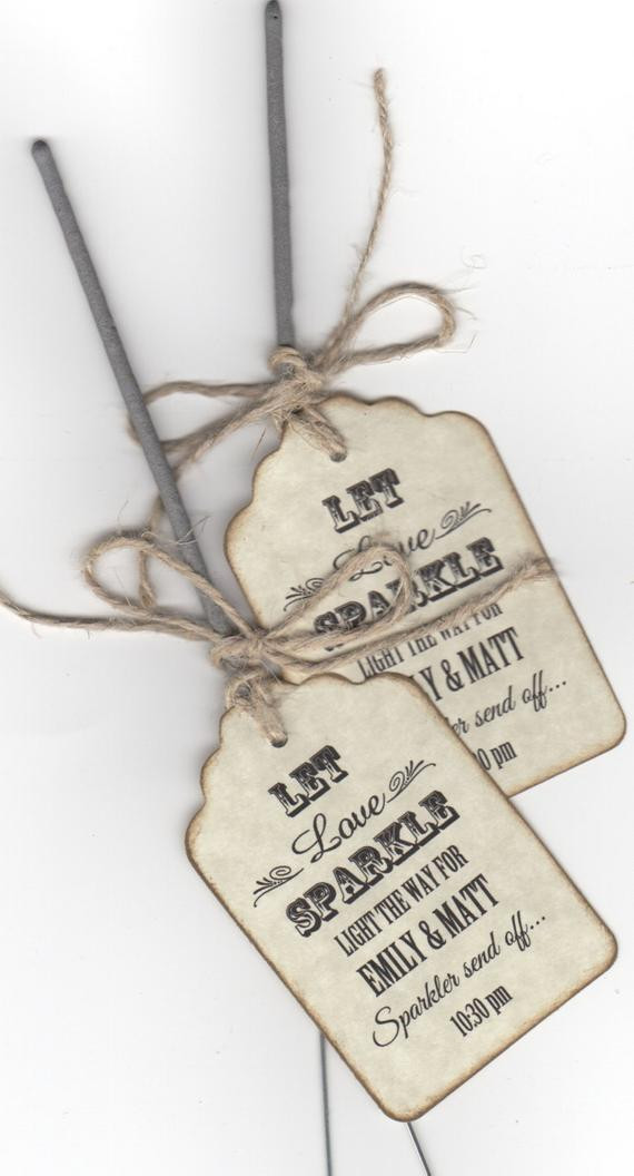 Sparklers Matches Wedding Favors
 Items similar to 50 Rustic Sparkler Wedding Favor Tags
