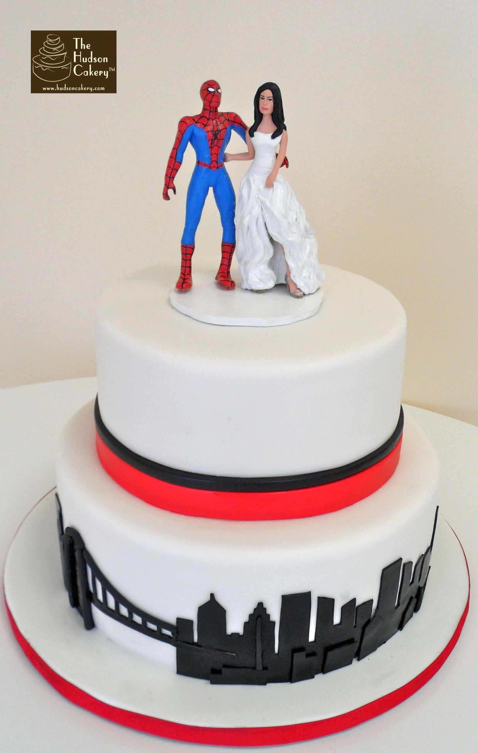 Spiderman Wedding Cake Topper
 Spiderman Skyline Wedding Cake Weddings