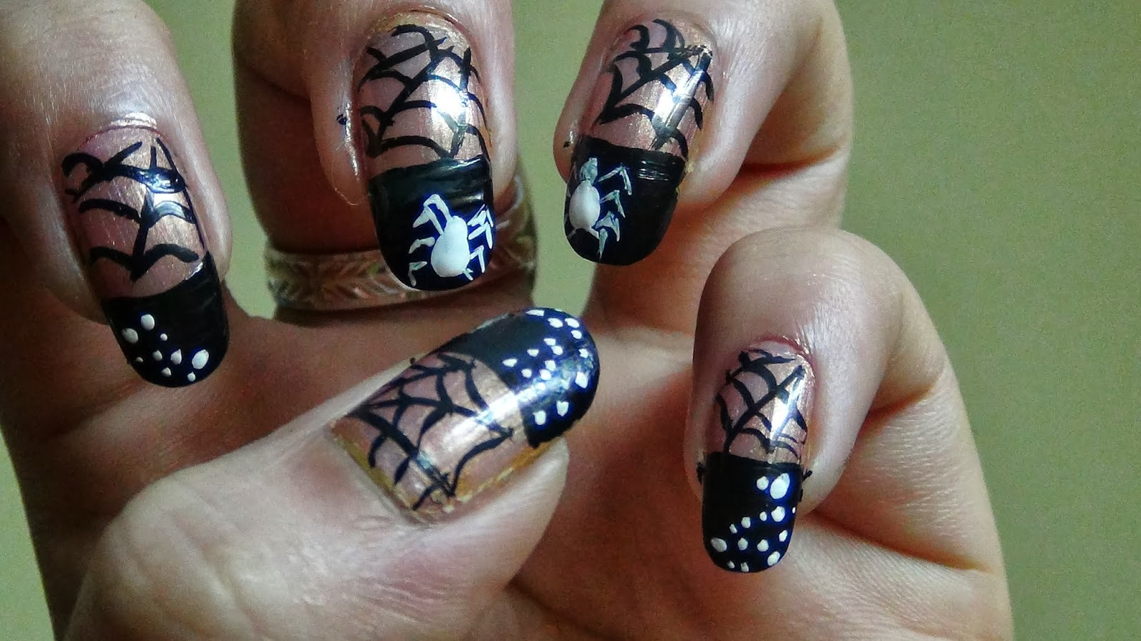 Spiderweb Nail Designs
 New Hairstyle 2014 Halloween Spider web nail art ideas