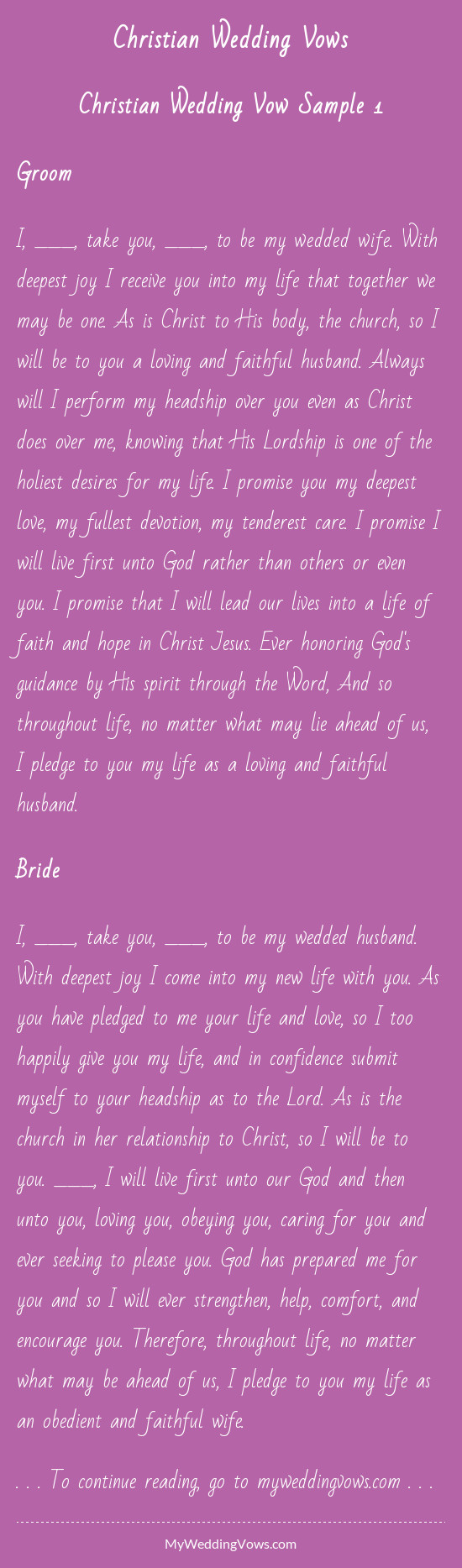 Spiritual Wedding Vows Christian Wedding Poems