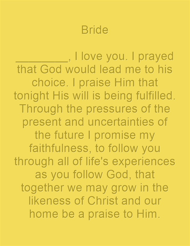 Spiritual Wedding Vows Christian Wedding Vows Examples for Groom and Bride