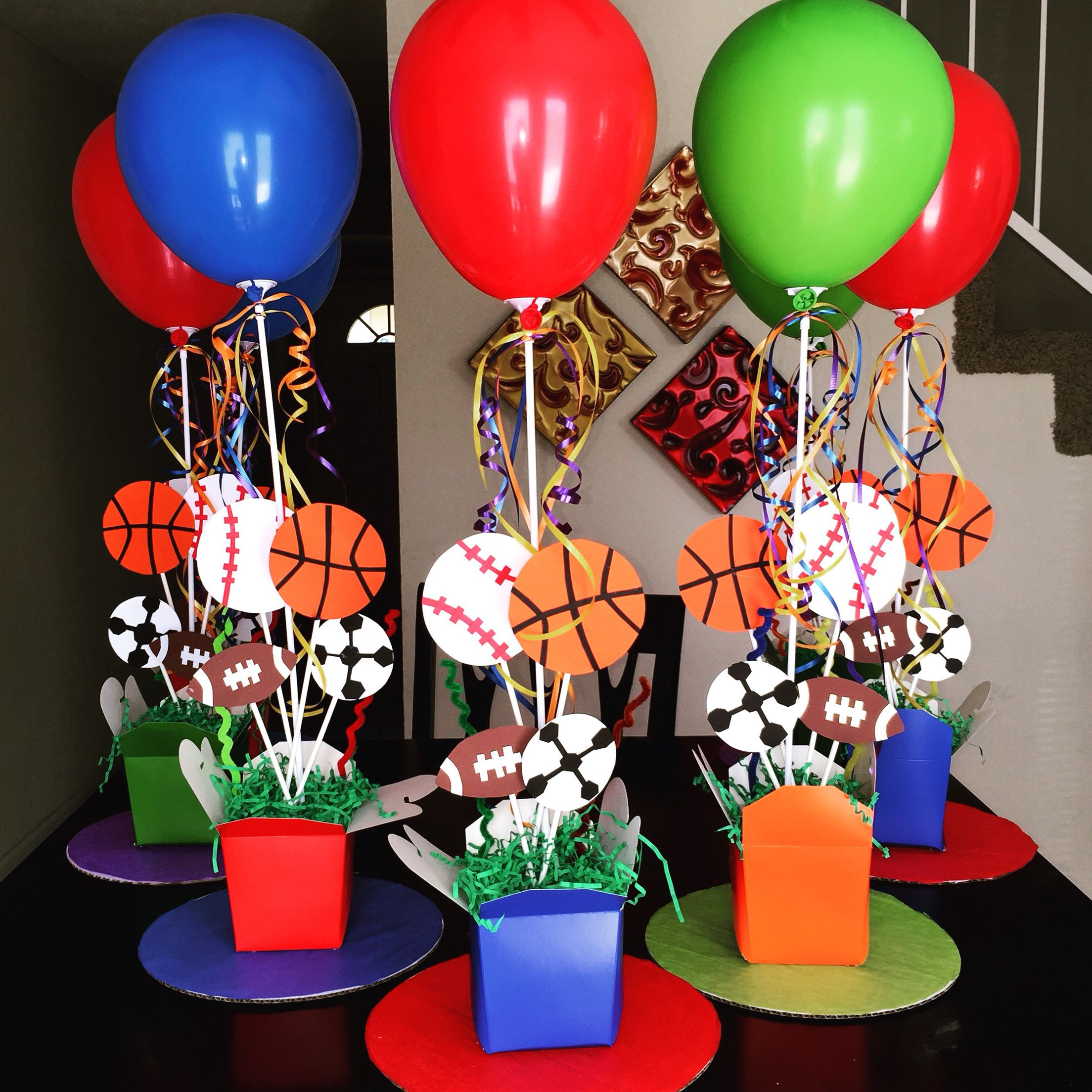Sports Birthday Decorations
 Sports theme centerpieces DIY 1st birthday in 2019