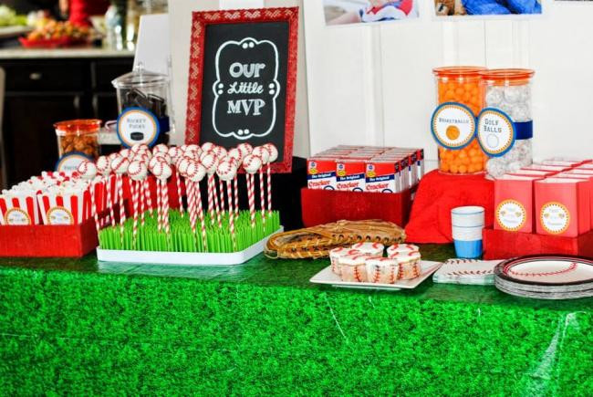 Sports Birthday Party Ideas
 A Sports Themed Boy s 1st Birthday Party Spaceships and