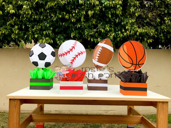 Sports Birthday Party Ideas
 Sports Theme Centerpiece Sport Party Sports Birthday Soccer