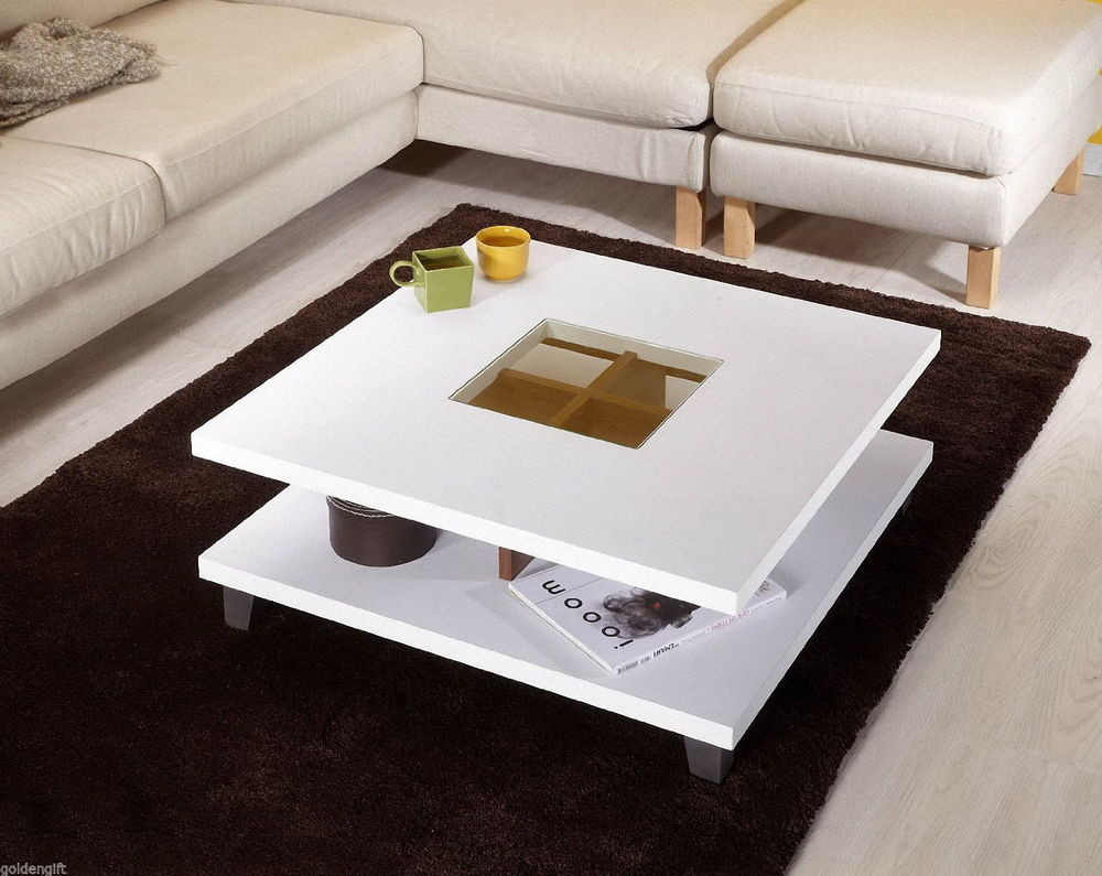 Square Living Room Table
 Modern Square Coffee Table Cocktail Contemporary Accent