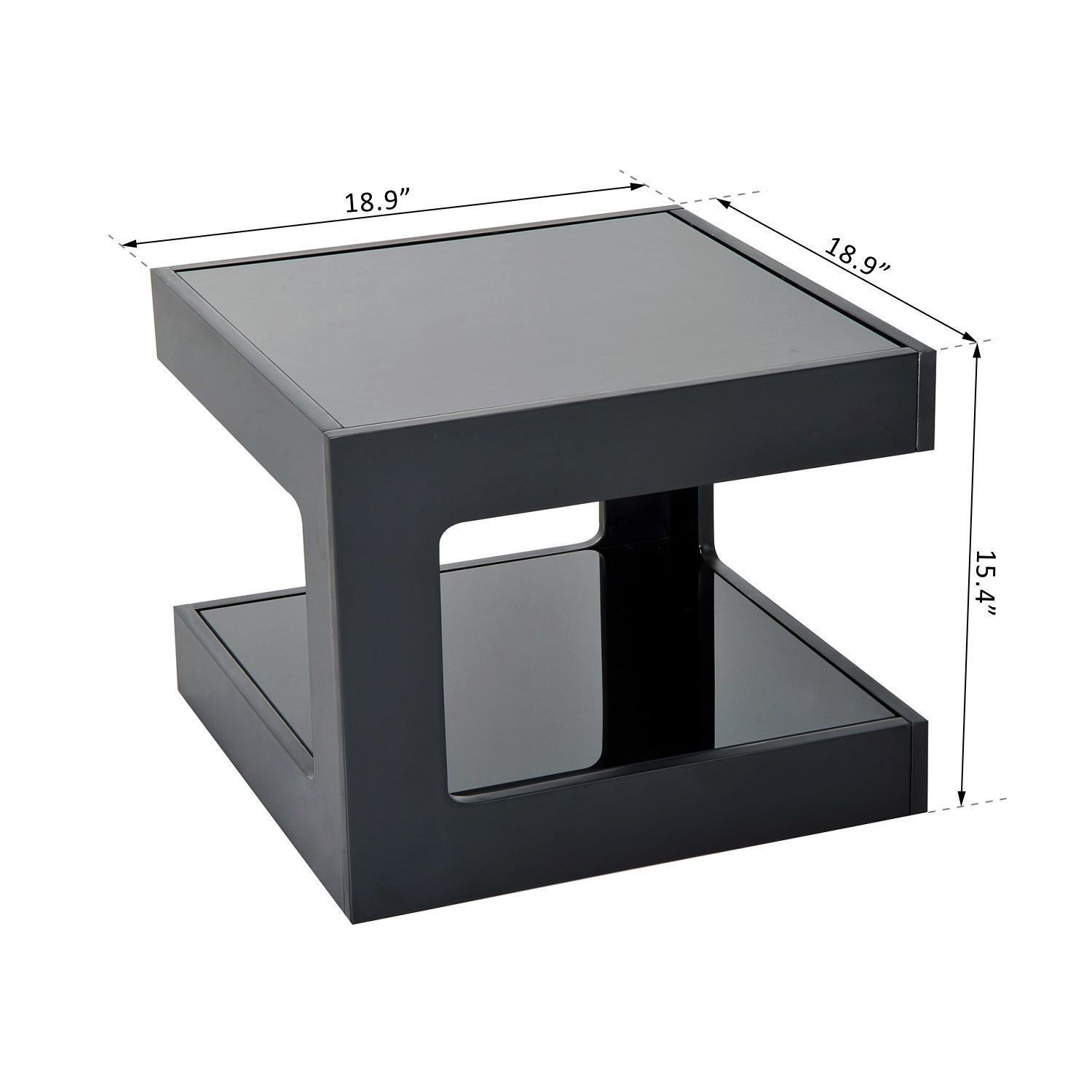 Square Living Room Table
 Modern Square Cube Coffee Side Sofa End Table w Glass Top