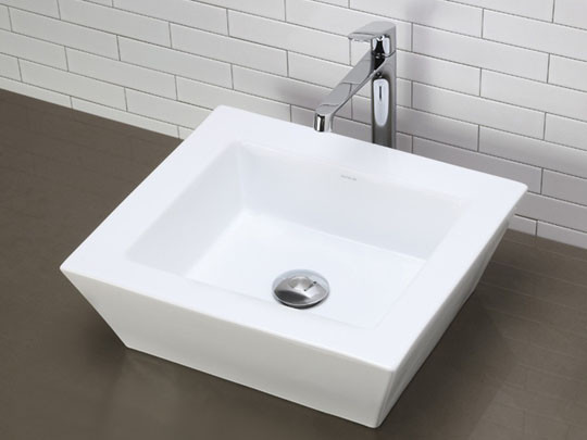 Square Vessel Bathroom Sink
 Decolav Arched Square White Vitreous China Vessel