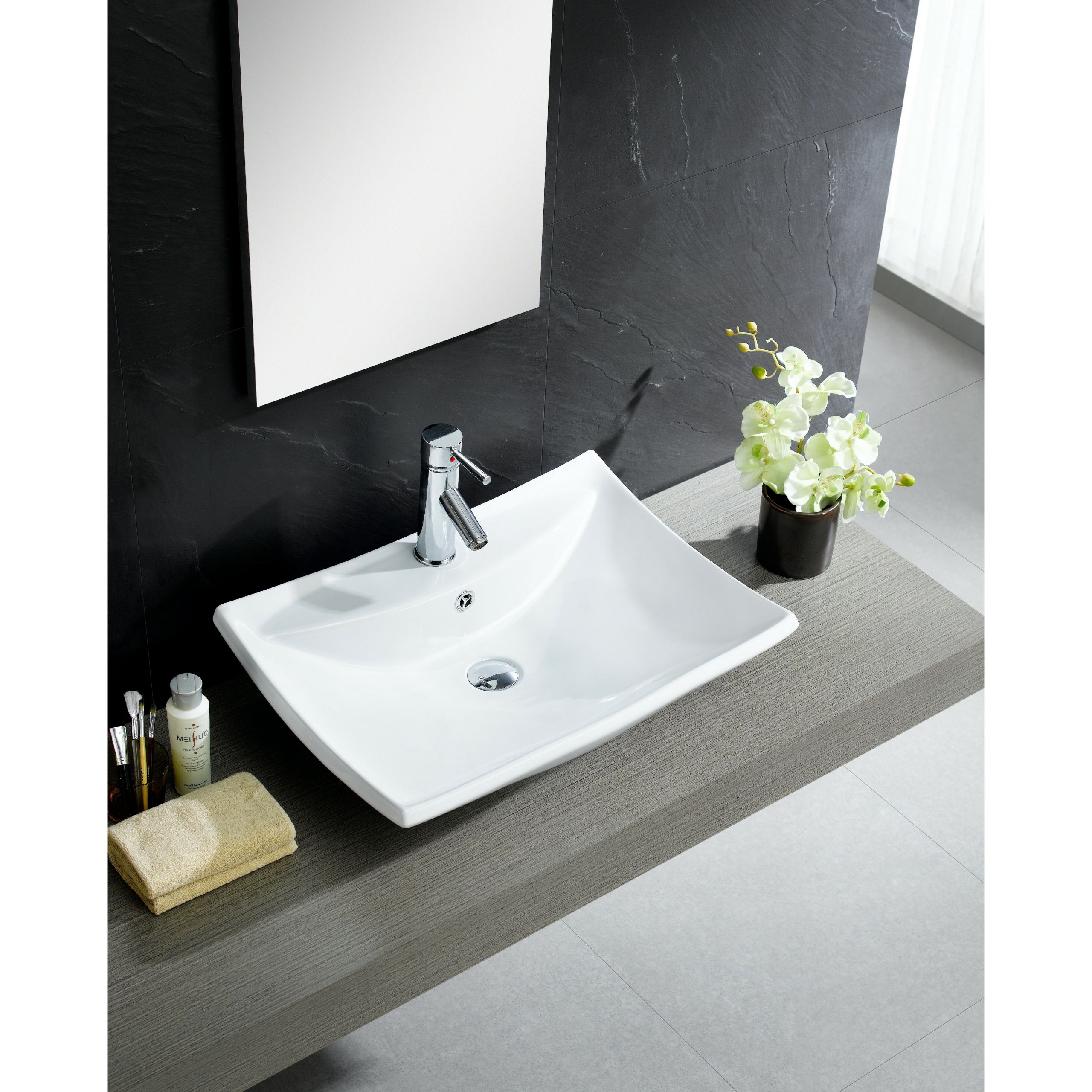Square Vessel Bathroom Sink
 Fine Fixtures Modern Vitreous Square Vessel Sink Vessel