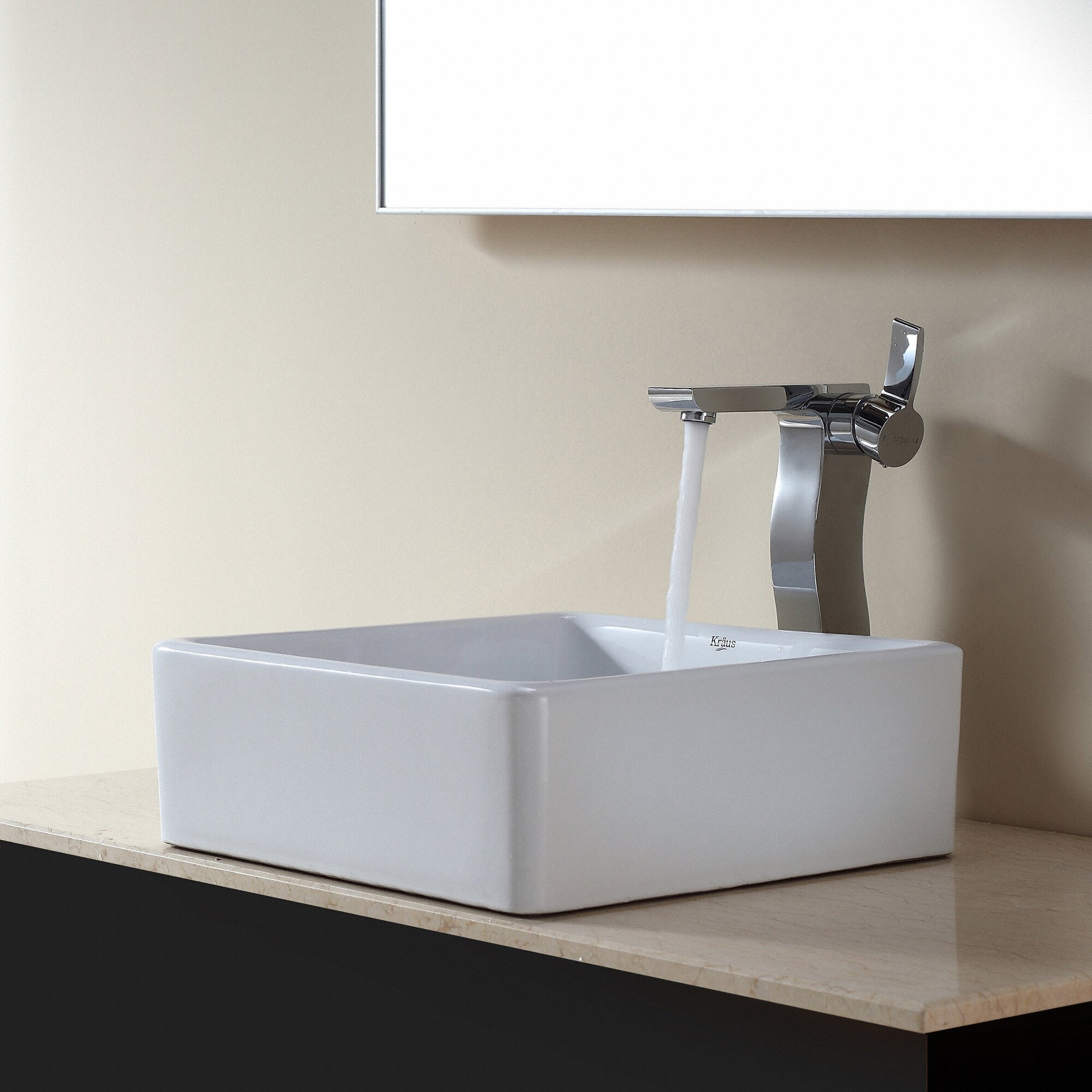 Square Vessel Bathroom Sink
 Kraus Ceramic Square Vessel Bathroom Sink & Reviews