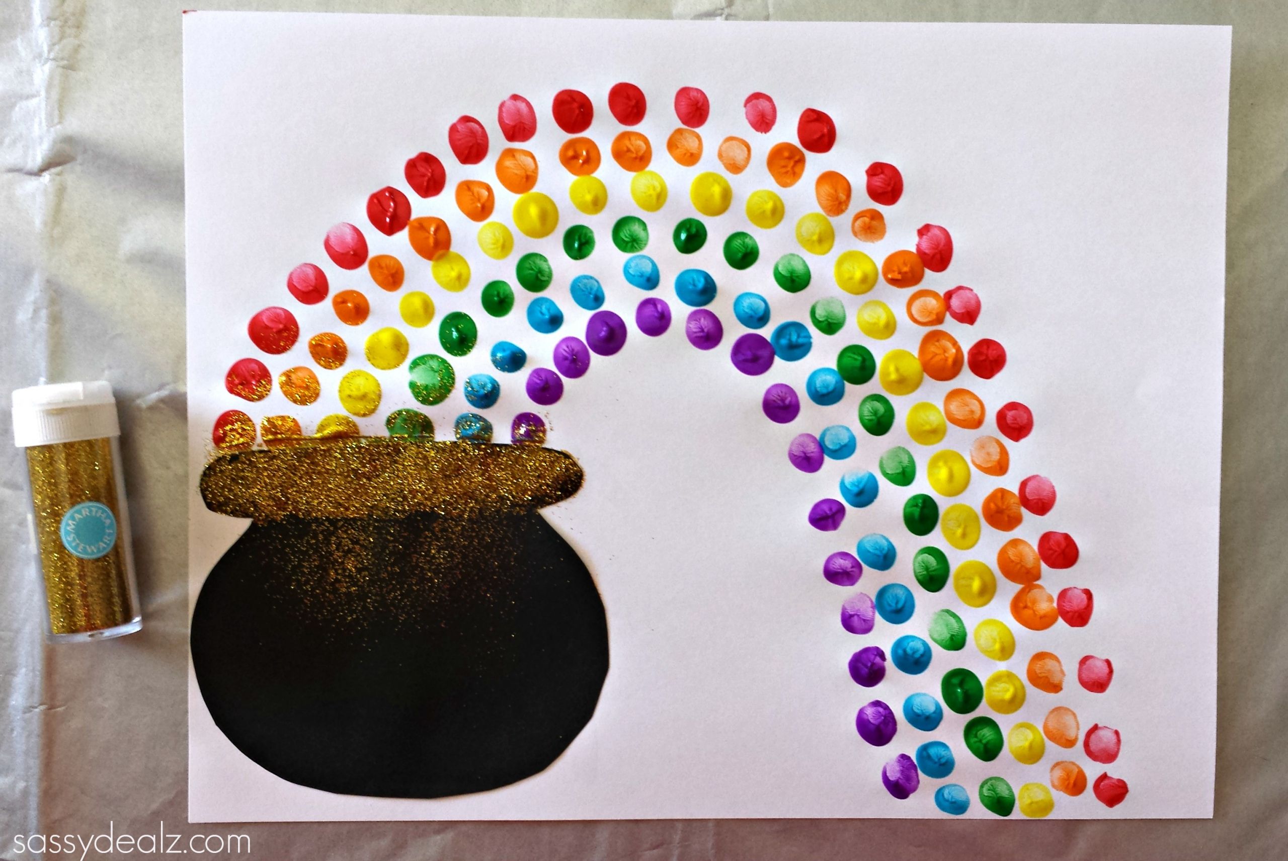 St Patrick Day Crafts
 Fingerprint Rainbow Pot of Gold Craft For St Patrick s