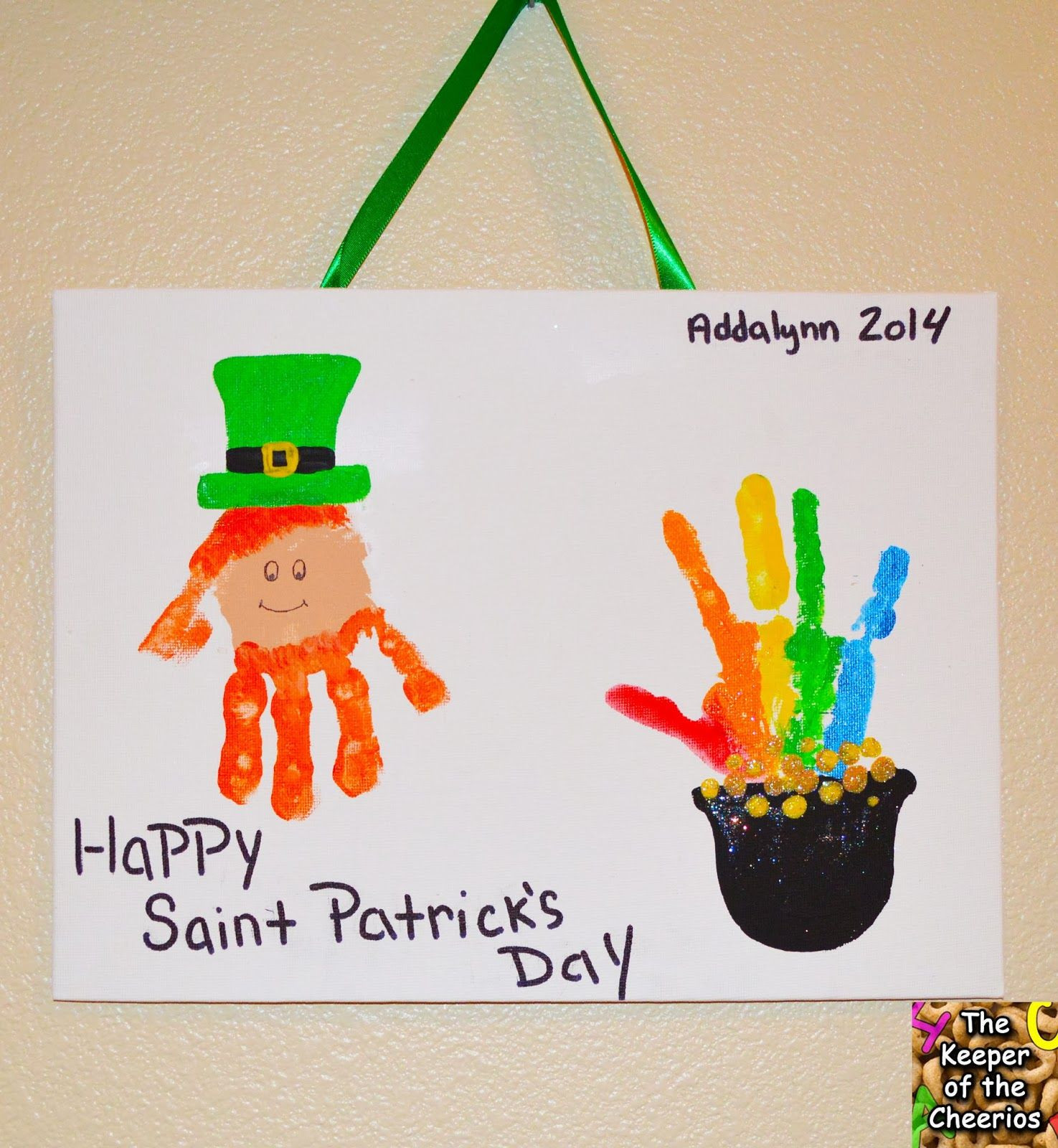 St Patrick Day Crafts For Preschoolers
 The Keeper of the Cheerios St Patrick s Day Hand prints