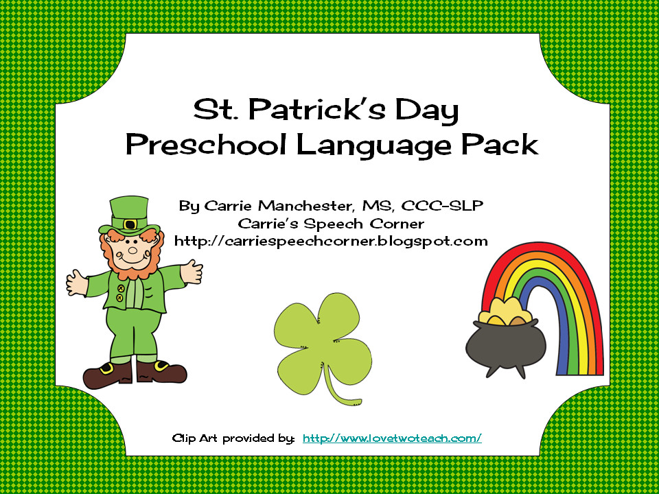 St Patrick's Day Preschool Activities
 Carrie s Speech Corner St Patrick s Day Preschool