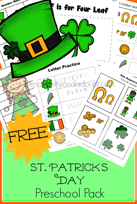 St Patrick's Day Preschool Activities
 FREE St Patrick s Day Preschool Pack Over 20 Pages