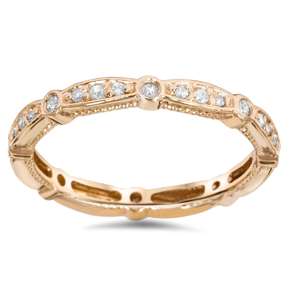 Stackable Diamond Rings
 3 4CT Stackable Diamond Eternity Ring 14 KT Rose Gold Womens