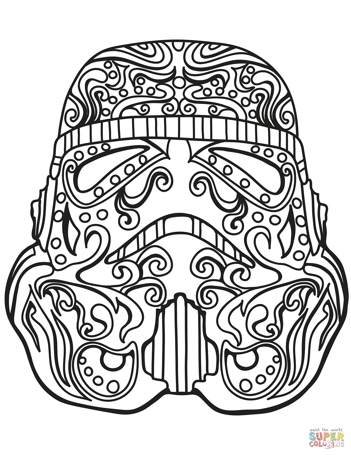 Star Wars Adult Coloring Pages
 Star Wars Stormtrooper Sugar Skull coloring page