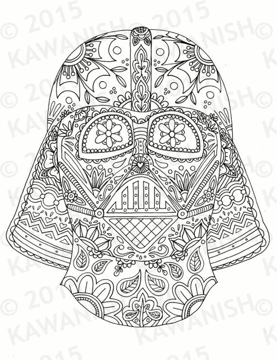 Star Wars Adult Coloring Pages
 day of the dead darth vader mask adult coloring page t wall