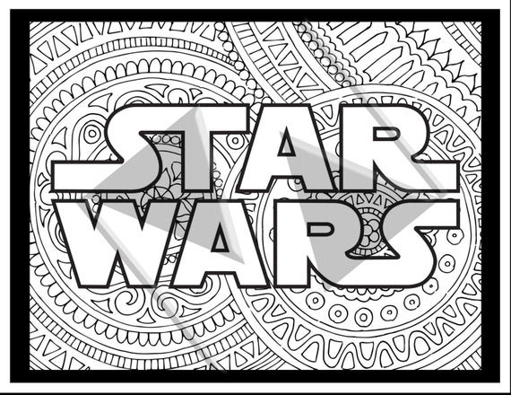 Star Wars Adult Coloring Pages
 SALE Star Wars Coloring Pages Star Wars Logo by INK88