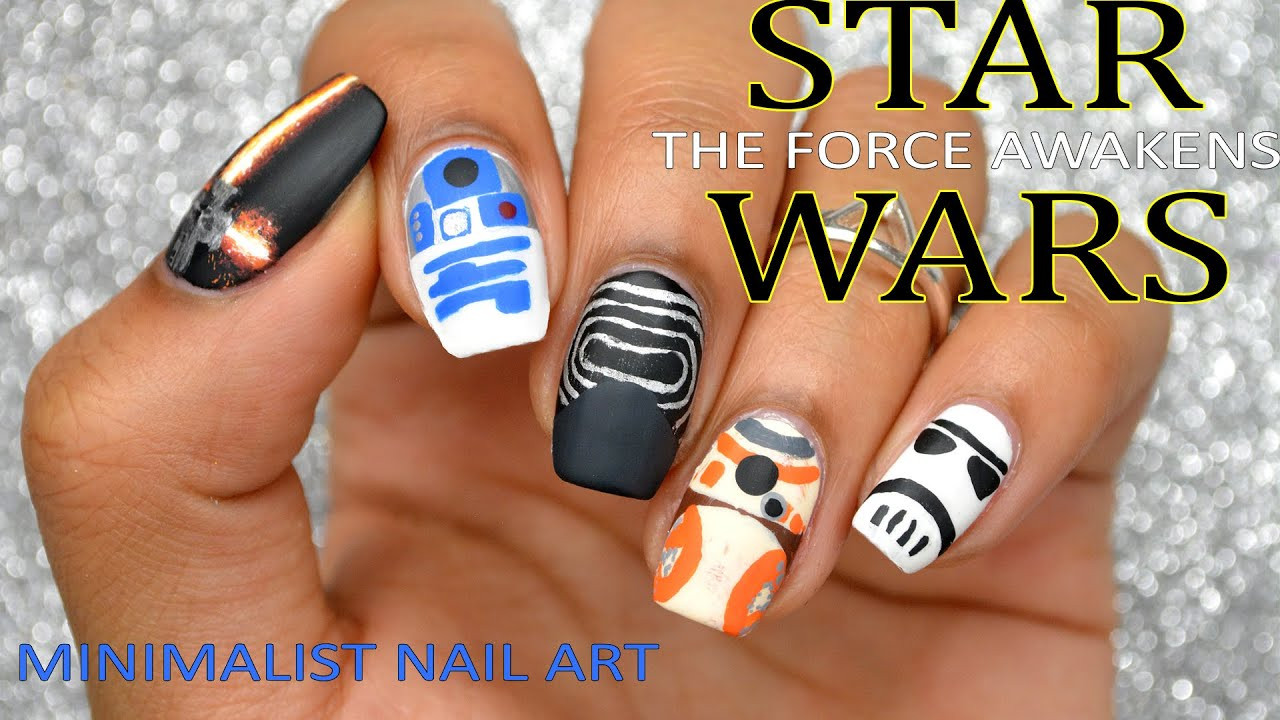 Star Wars Nail Designs
 DIY Star Wars The Force Awakens Minimalist Nail Art