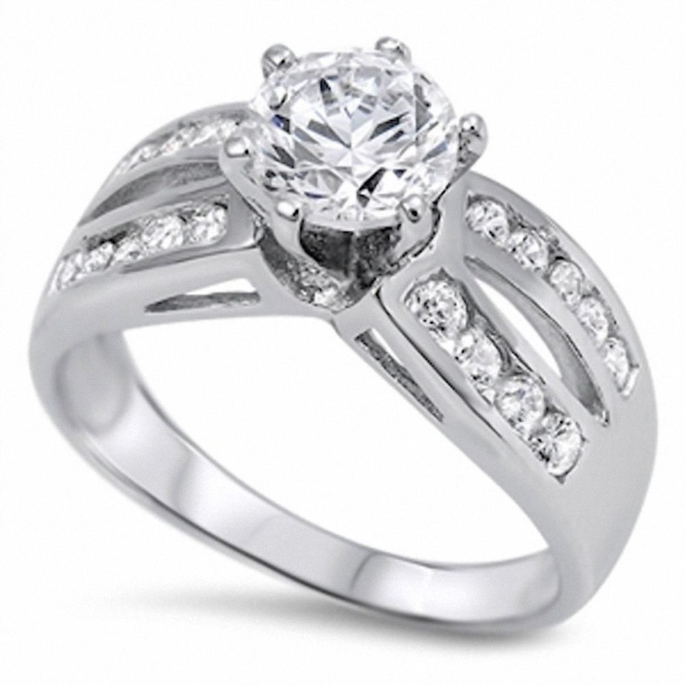 Sterling Silver Cubic Zirconia Wedding Rings
 Promise Wedding Engagement Ring Sterling Silver 2 60Ct