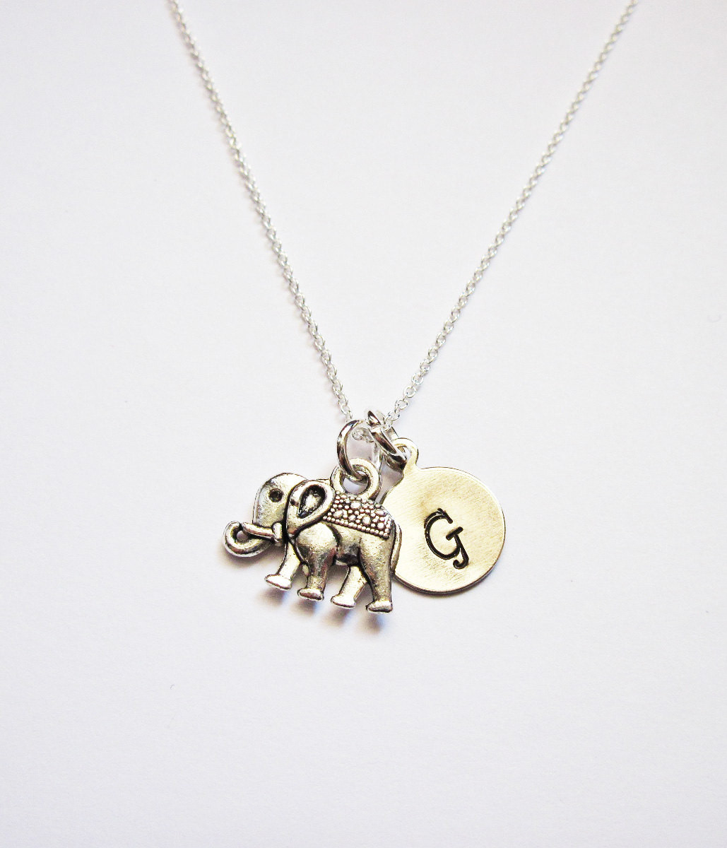 Sterling Silver Elephant Necklace
 Tiny Sterling Silver Elephant Necklace personalized elephant