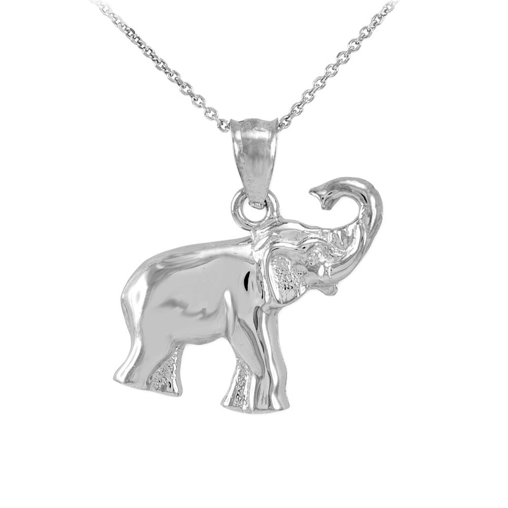 Sterling Silver Elephant Necklace
 Sterling Silver Baby Elephant Charm Pendant Necklace