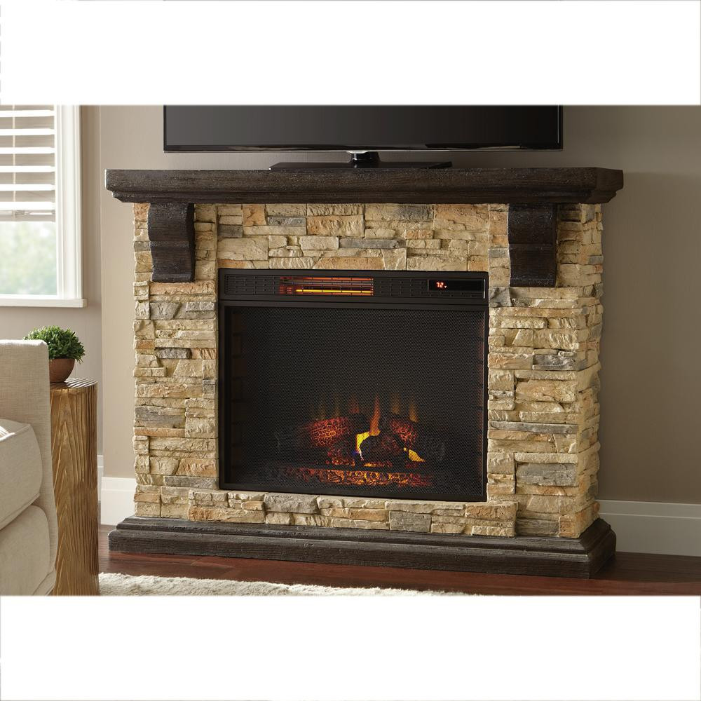 Stone Look Electric Fireplace
 Home Decorators Collection Highland 50 in Faux Stone