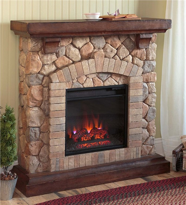 Stone Look Electric Fireplace
 Stone Electric Fireplace for Modern Rustic Home Designs