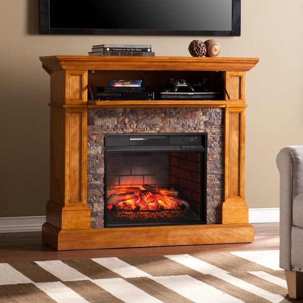Stone Look Electric Fireplace
 Harper Blvd Moyer Stone Look Convertible Infrared Electric