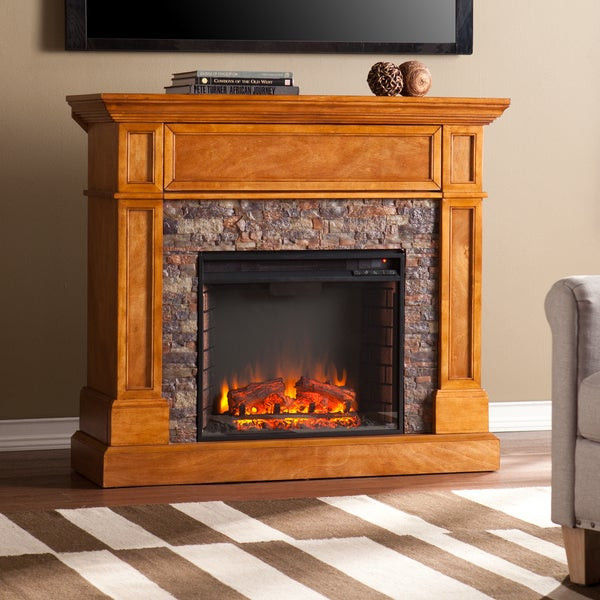 Stone Look Electric Fireplace
 Harper Blvd Moyer Stone Look Convertible Electric Media