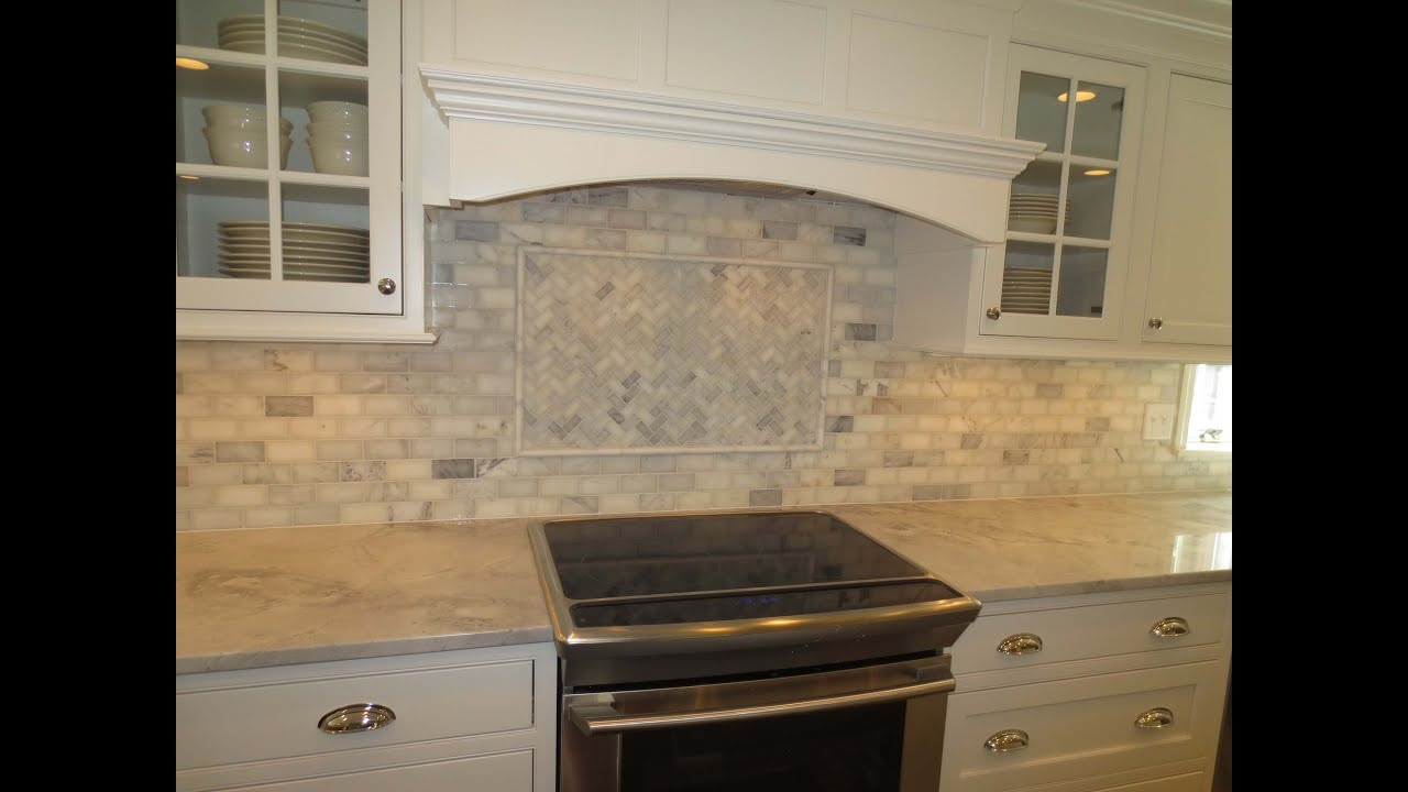 Stone Tiles Kitchen Backsplash
 Marble subway tile Kitchen Backsplash with feature Time
