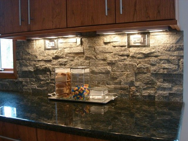 Stone Tiles Kitchen Backsplash
 Stacked stone tile backsplash Stone tile Home Design