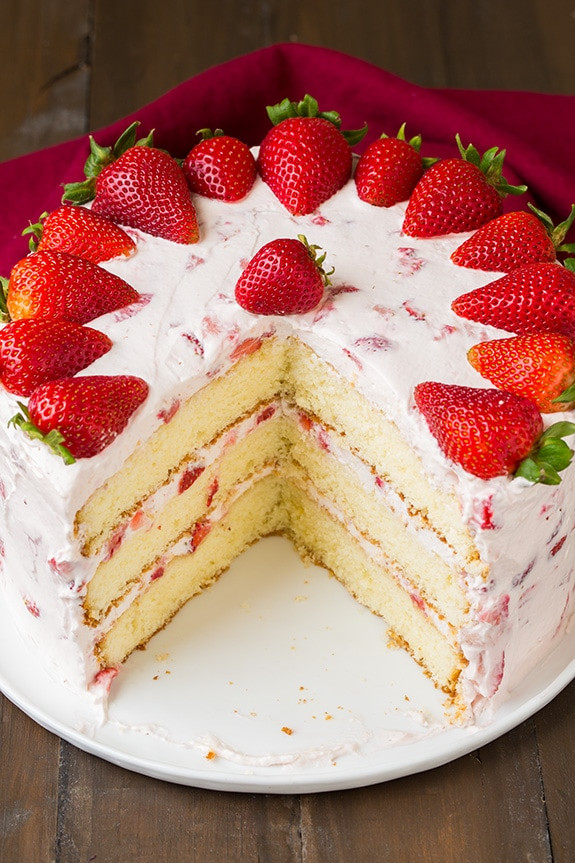 Strawberry Birthday Cakes
 Fresh Strawberry Cake Cooking Classy