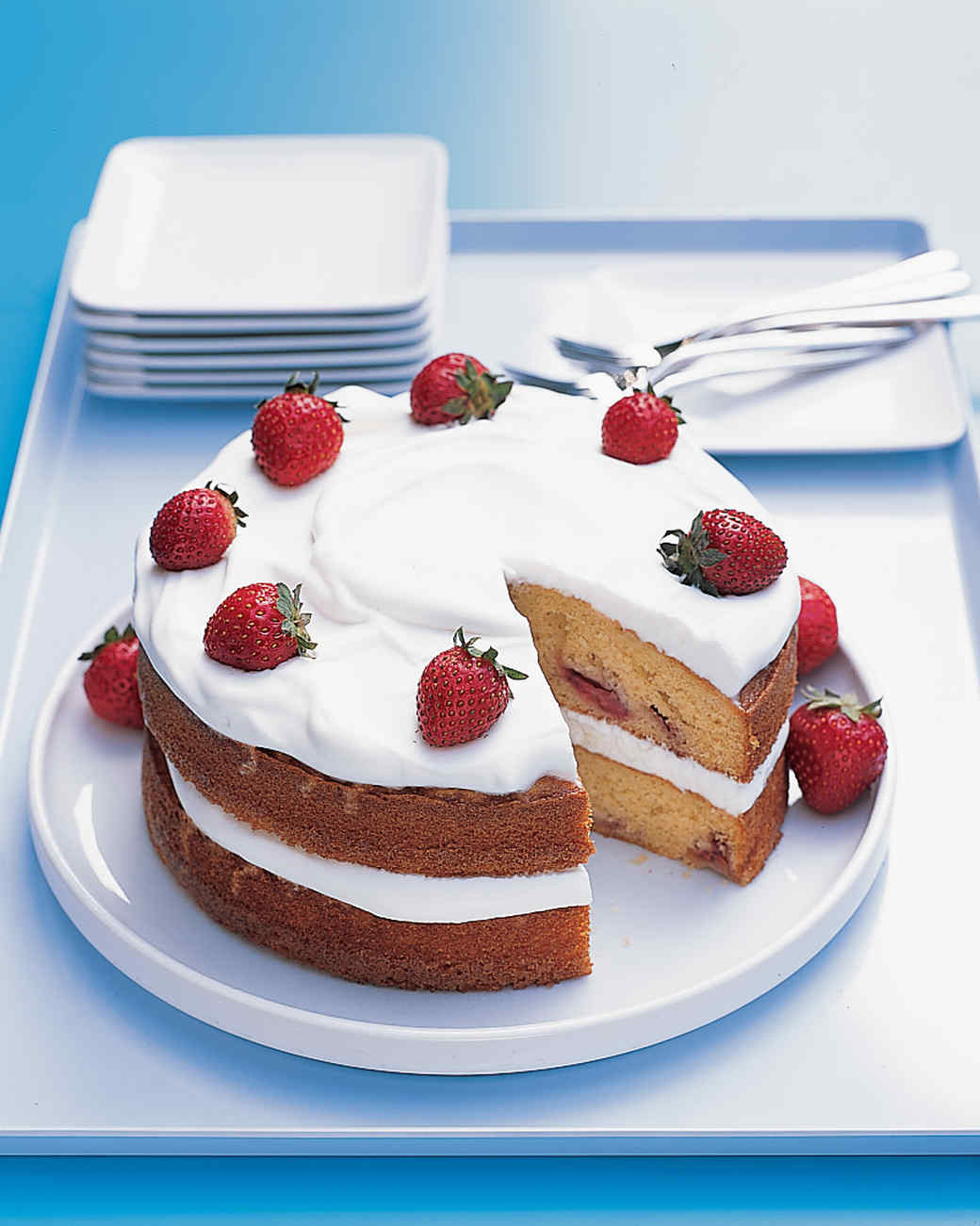 Strawberry Cake Martha Stewart
 Strawberry Cake with Whipped Cream Recipe