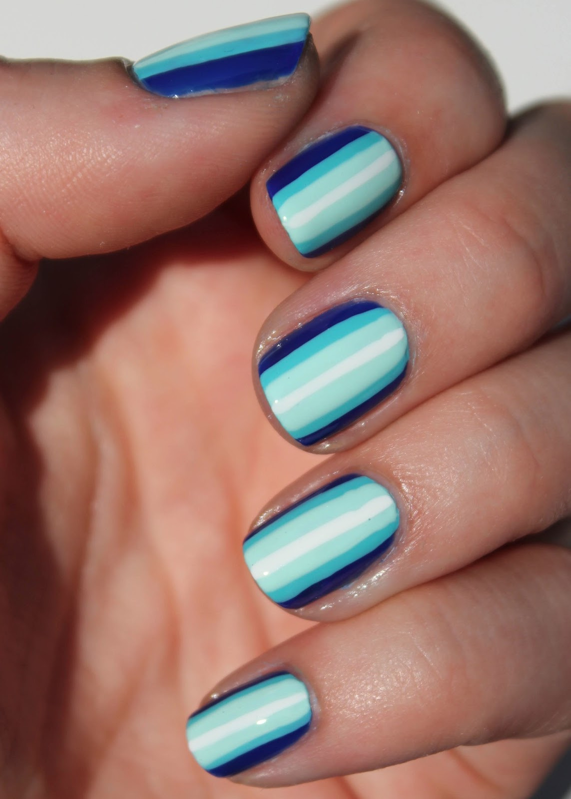 Stripes Nail Art
 Fundamentally Flawless Blue Ombre Stripes Nail Art Tutorial