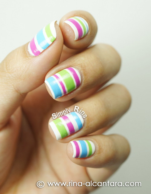 Stripes Nail Art
 Nail Art Colored Stripes