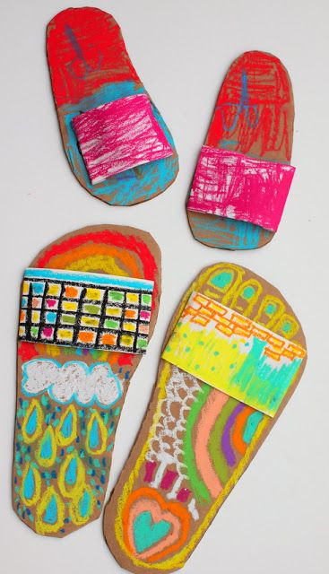 Summer Art And Craft Ideas For Kids
 Colorful Flip Flop Artwork