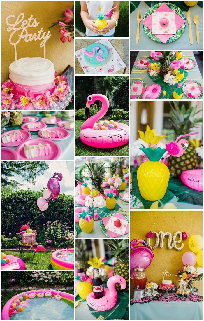 Summer Birthday Party Ideas For Girls
 First Birthday Party with Flamingo and Pineapple Theme