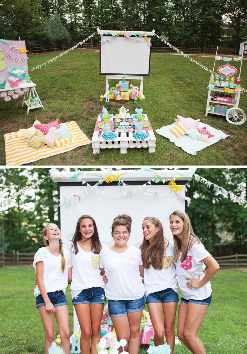 Summer Birthday Party Ideas For Girls
 Trendy Outdoor Movie Night Teen Birthday Party