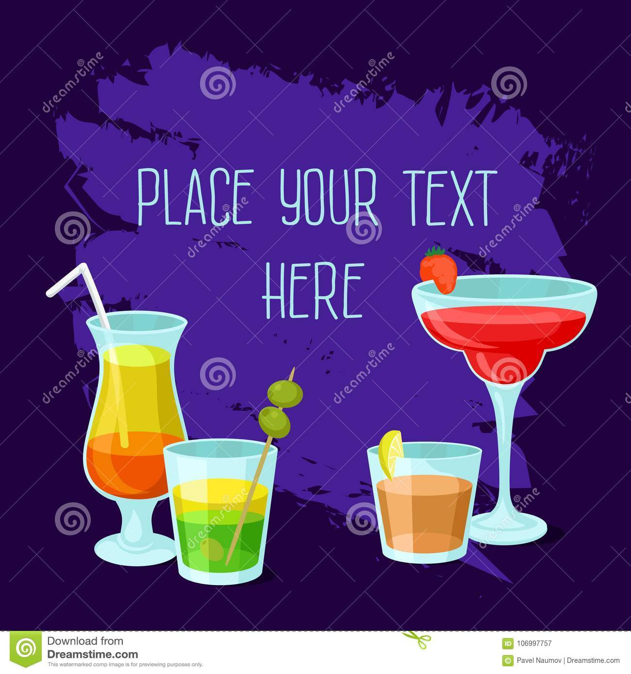 Summer Cocktail Party Ideas
 Alcoholic Cocktails Banner With Place For Your Text