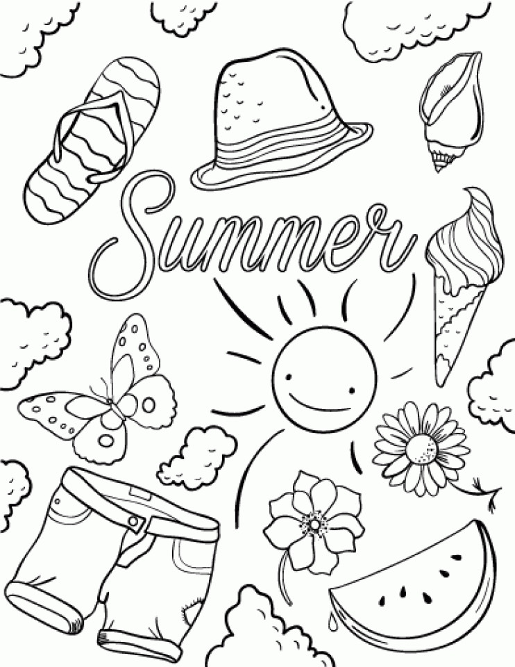 Summer Coloring Pages Free Printable
 20 Free Printable Summer Coloring Pages