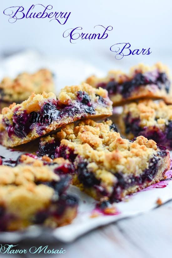 Summer Potluck Desserts
 Blueberry Crumb Bars Flavor Mosaic are a perfect