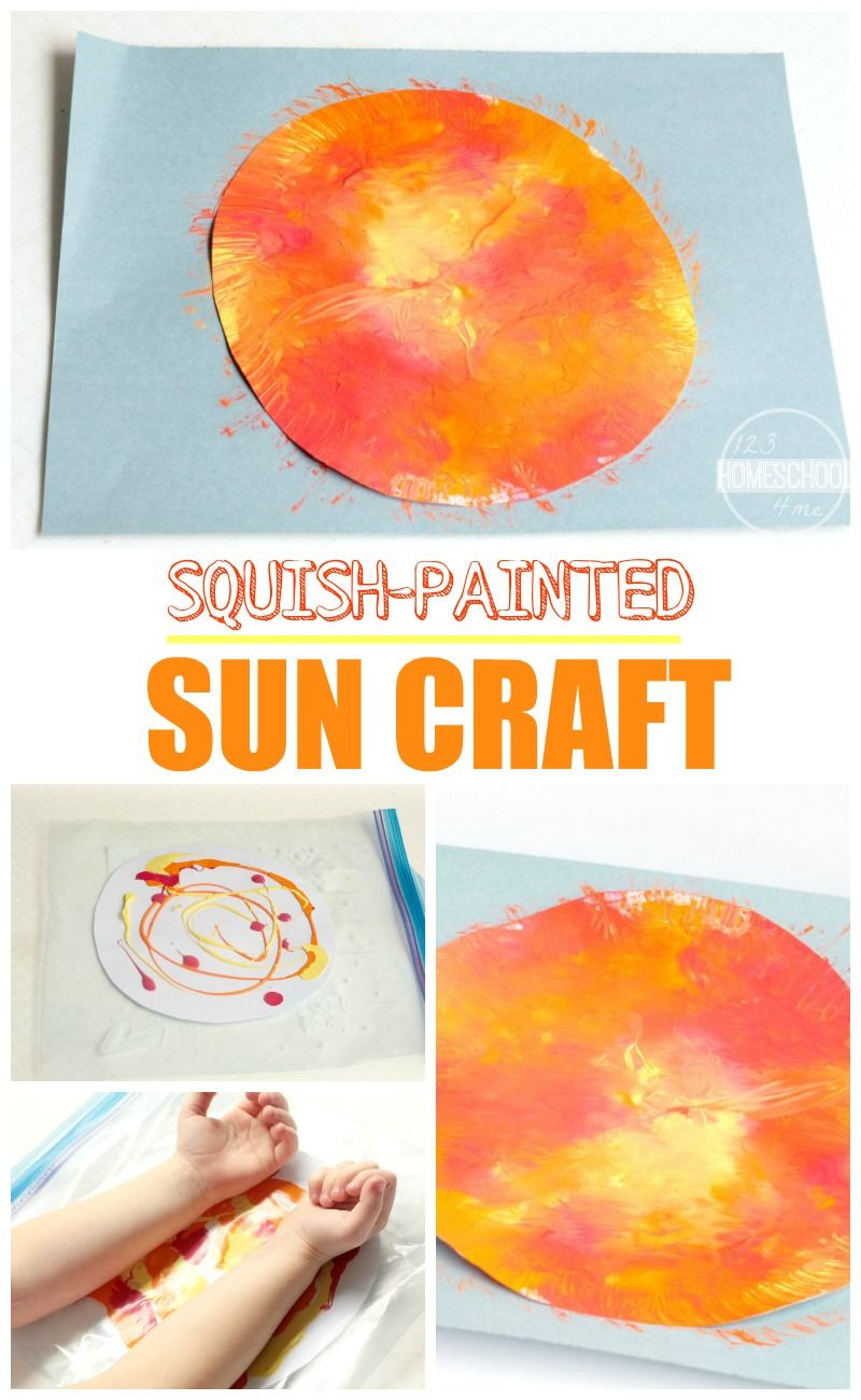 Sun Craft For Preschool
 Squish Painted Sun Craft